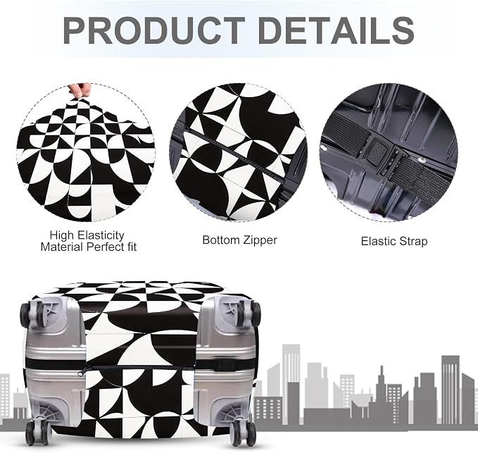 ANNA QUEEN Geometric Minimalist Luggage Cover, Suitcase Protector - Image 4