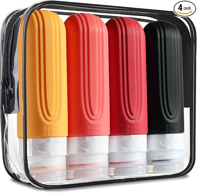 Travel Bottles for Toiletries, Tsa Approved 3oz Travel Size Containers BPA Free by Mrsdry