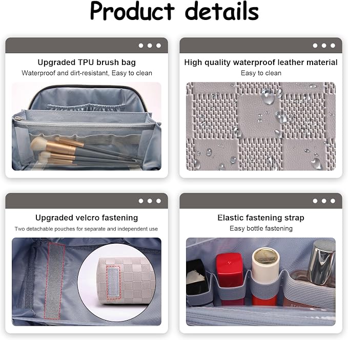 Travel Makeup Bag Organizer Cosmetic Bag: 3 Pcs Set Make up Bags - Image 4
