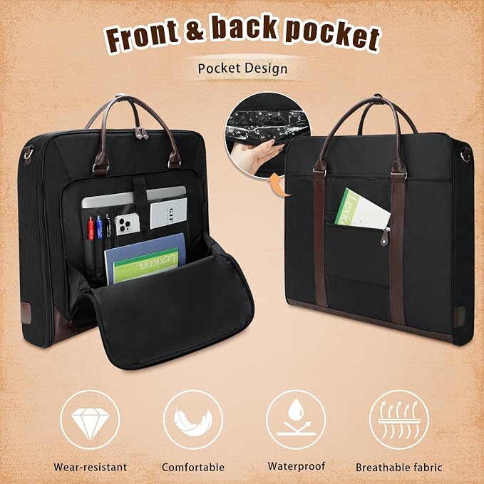Garment Bag Travel Large Leather Carry On Suit Bag - Image 6