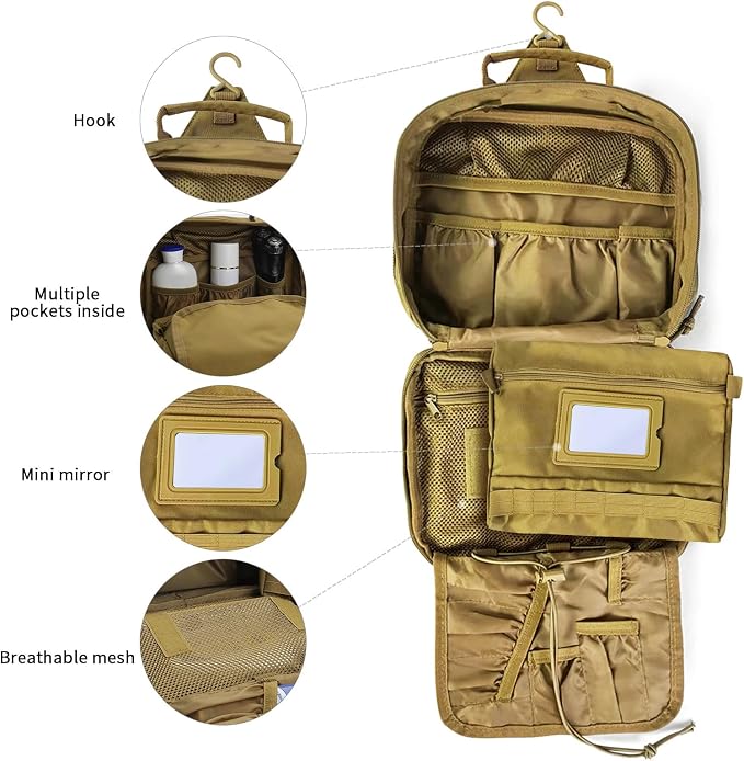 Toiletry Bag for Men Travel, Men's Hanging Toiletry Bag, Portable Dopp Kit - Image 3