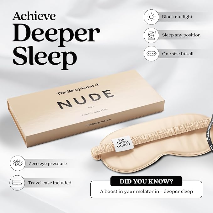 Pure Silk Sleep Mask Light Blocking Travel Essentials. Eye Masks - Image 3
