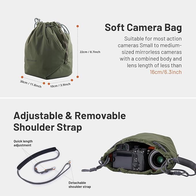 PGYTECH OneGo Drawstring Small Camera Bag, Soft Cute Camera Pouch Handbag - Image 4