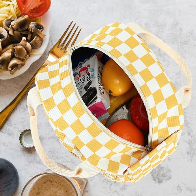 Bluboon Lunch Box for Women men Insulated Cute Corduroy Lunch bag, Reusable - Image 6