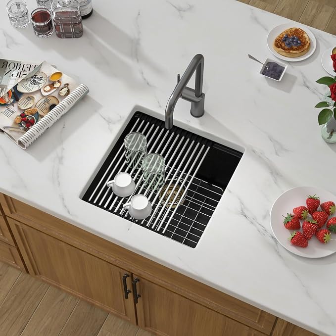 18 Black Granite Composite Bar Sink 18x18 Single Bowl Granite Composite - Image 2