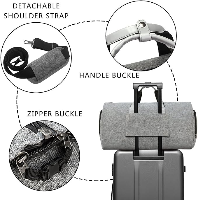 Modoker Convertible Garment Bag - 2 in 1 Hanging Suitcase Suit Travel Bags - Image 5