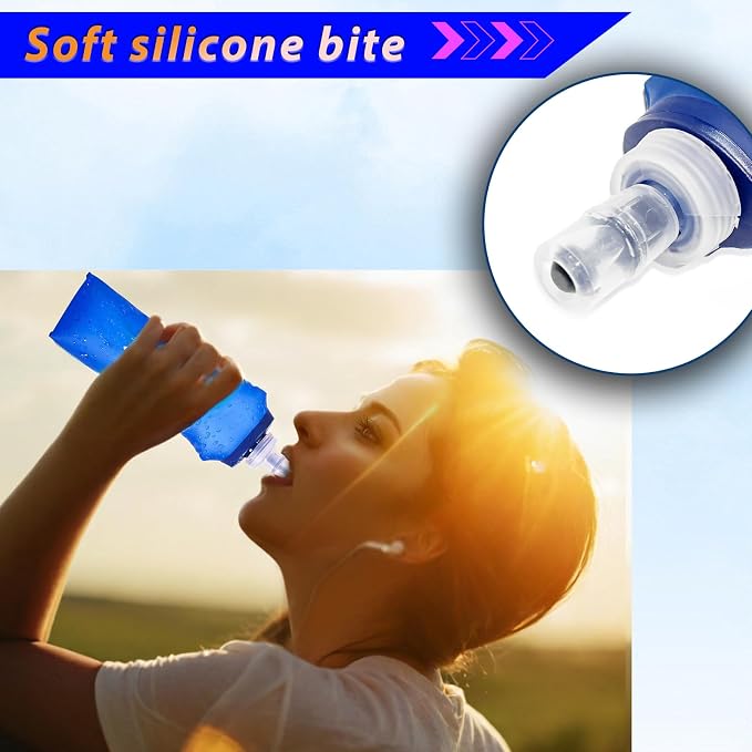 Qidoe 2 Pack Running Vest Soft Flask, 17oz/500ml BPA-Free TPU Collapsible Soft - Image 3