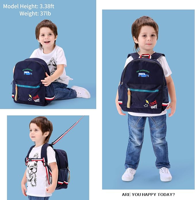 willikiva Cartoon Bus 12 Kindergarten Backpack - Image 3