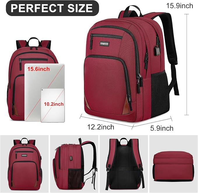 Red Backpack for School, School BackPack for Teens, Boys and Girls, - Image 4