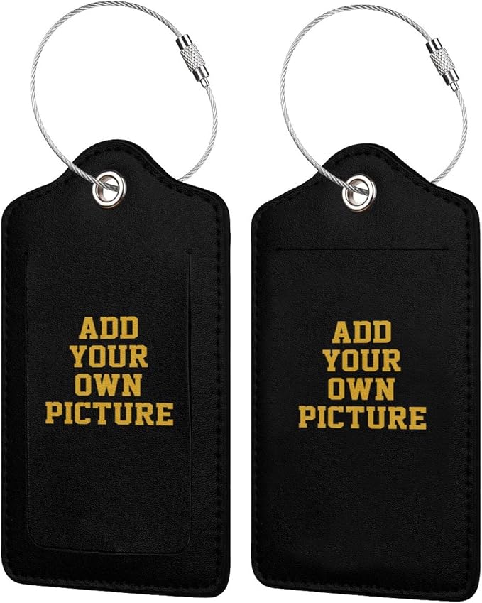 2PC Custom Luggage Tags Personalized Leather Luggage Tag by OUZPGAQ