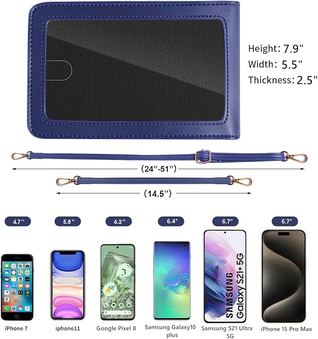 Crossbody Cellphone Purse Women Touch Screen Bag RFID Blocking Wallet Handbag - Image 6