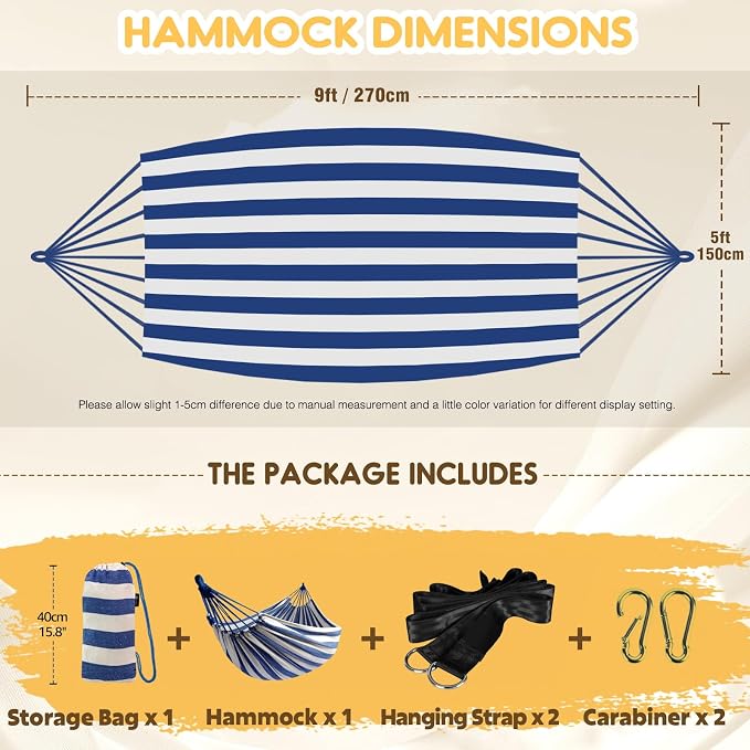 ANYOO Cotton Hammock Portable Camping Hammocks - Image 3