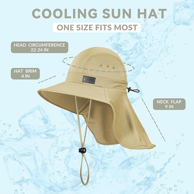 Sukeen Cooling Sun Hat for Men Women UPF50+ Wide Brim Fishing Hat - Image 6