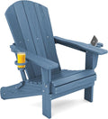 SERWALL Folding Adirondack Chair, HDPE Adirondack Chairs, Plastic Outdoor by SERWALL
