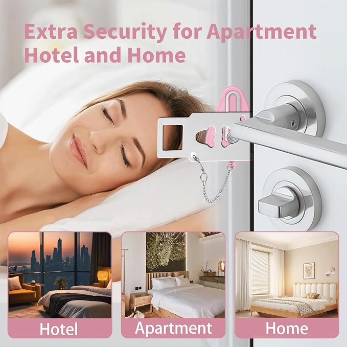 Portable Door Lock & Door Stop Alarm Set, Dual Protection Home Security Door Kit - Image 7