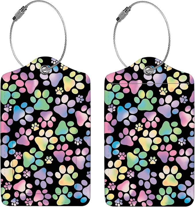 2 Pcs Luggage Tags for Suitcase, Cute Unique PU Leather Travel Bag Tag - Image 4