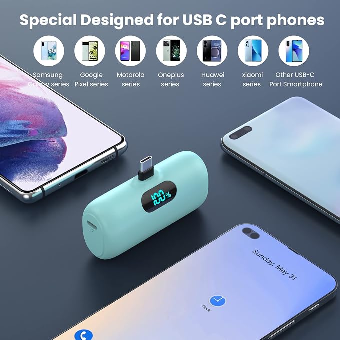 Mini Portable Charger 5000mAh Power Bank, 3A PD USB C Cell Phone Portable Power - Image 4