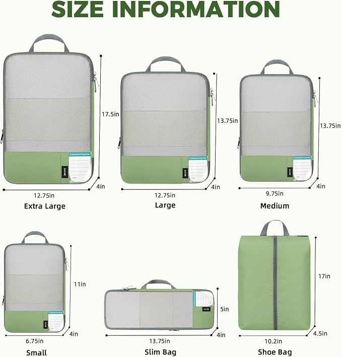 BAGAIL 6 Set/4 Set Lightweight Compression Packing Cubes - Image 4