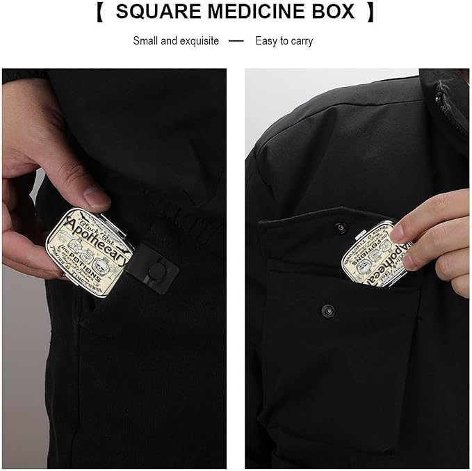 Metal 2 Compartment Pill Organizer Travel Friendly Portable Compact Pill Box - Image 5