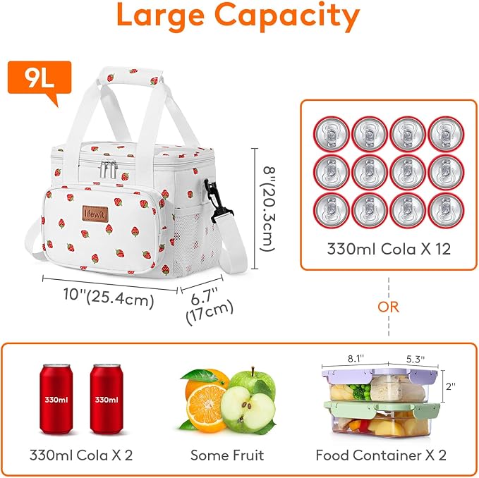 Lifewit Medium Lunch Bag Insulated Lunch Box Soft Cooler Cooling Tote - Image 4