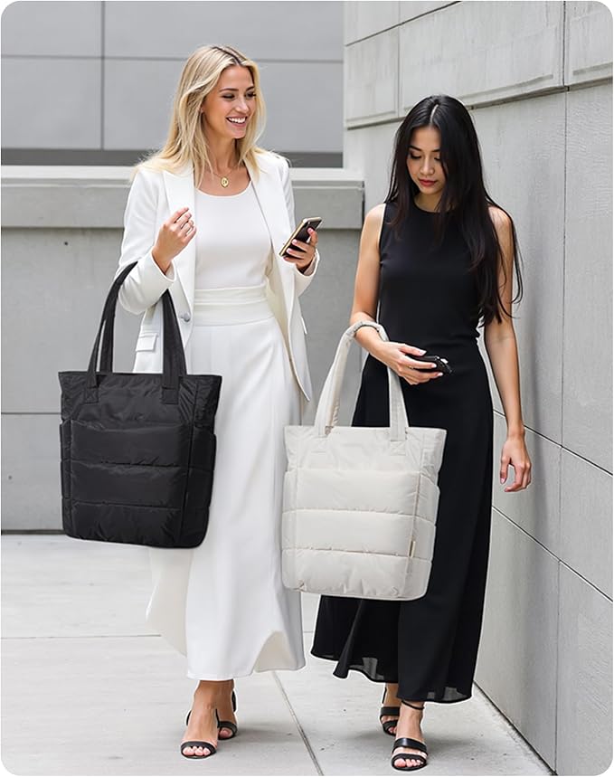 BAGSMART Tote Bag for Women, Lightweight Puffy Tote Bag - Image 6