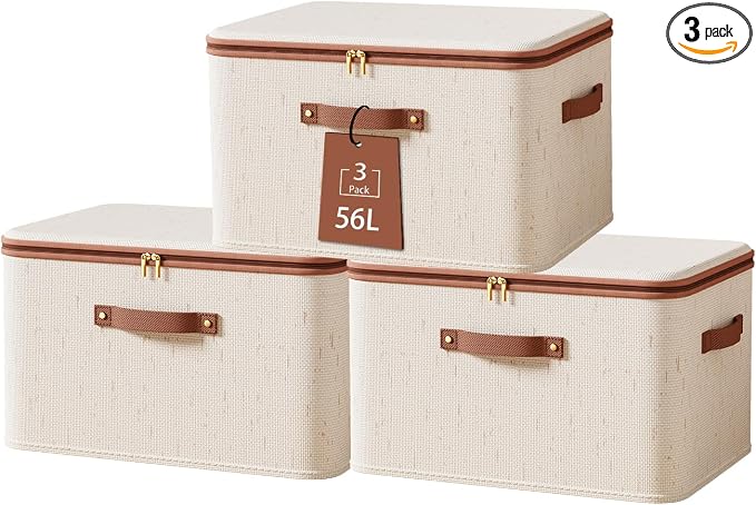 Tuza 3 Pcs Rigid Storage Bins by TidySpaceSoftlyStyled