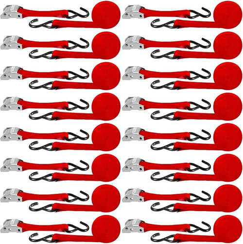 16 Pcs Cambuckle Tie Down Straps 1763lbs Break Strength Securing Straps 1'' x by Riakrum