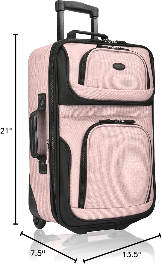U.S. Traveler Lightweight Rolling 20" Carry On Luggage Softside Suitcase - Image 9