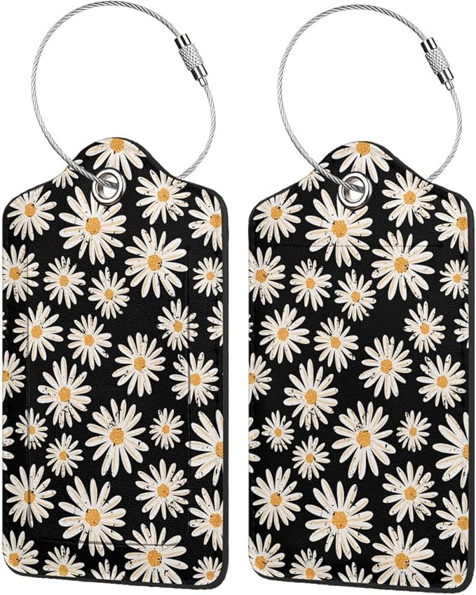 Set of 2 Luggage Tag for Suitcases Tie dye PU Leather Luggage Tag by OMXNAQZ