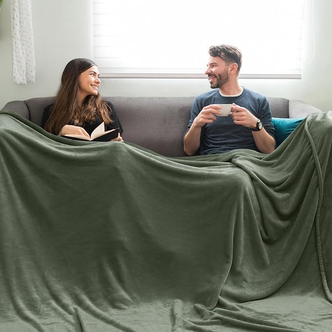PHF Oversized King Fleece Blanket 120"x120", No Shed No Pilling Big Soft Blanket - Image 4