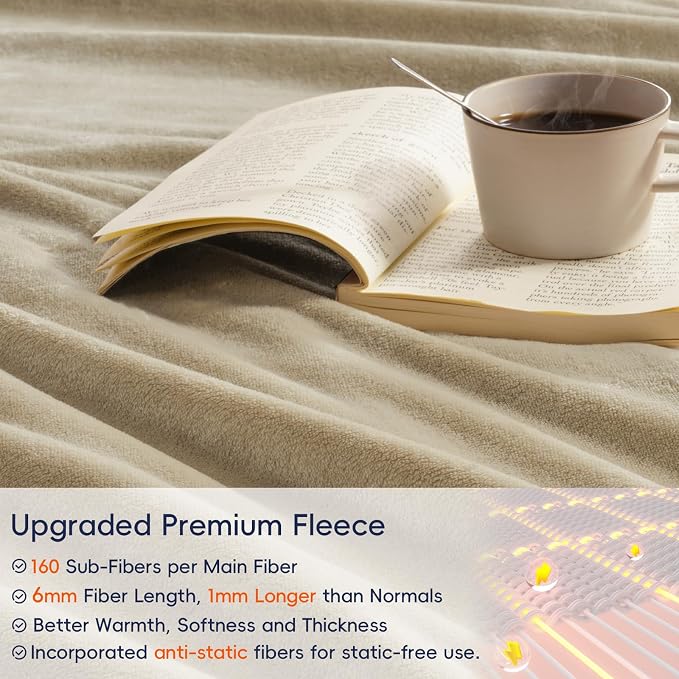 PHF Ultra Soft Fleece Blanket Twin Size, No Shed No Pilling Luxury Plush Cozy - Image 4