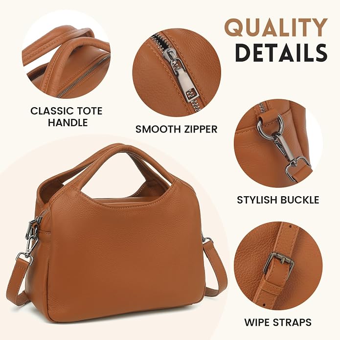 KOGTLA Genuine Leather Purses for Women, Crossbody Shoulder Bags - Image 4