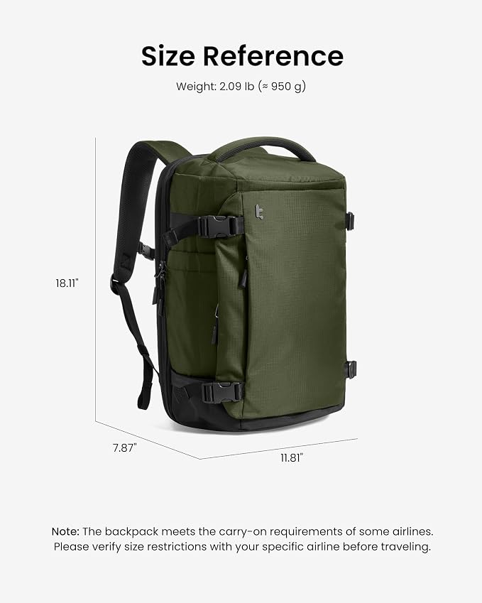 tomtoc Travel Backpack 28L, TSA Friendly Flight Approved Carry-on Luggage Hand - Image 11