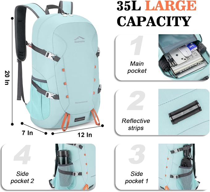 Hiking Backpack, Large 35L Travel Backpacks - Image 3