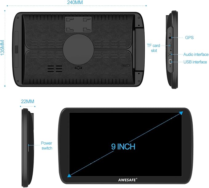 GPS Navigator for Car, 9 inch Touch Screen Car GPS, Support Voice Turn - Image 6