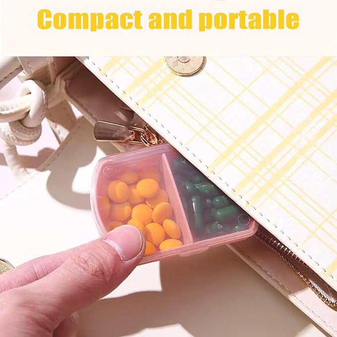 2PCS Small Pill Case Travel Pill Box Cute Pill Organizer - Image 3