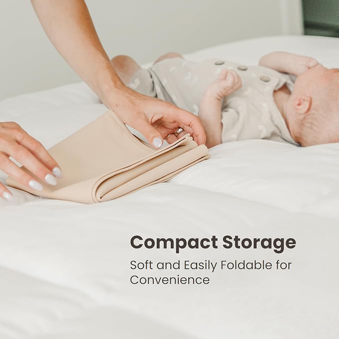 Konssy Faux Leather Baby Changing Mat, Waterproof, Wipeable & Portable Diaper - Image 5