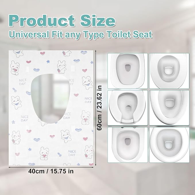 20 Pack Toilet Seat Covers Disposable, Portable Toilet Seat Cover - Image 2