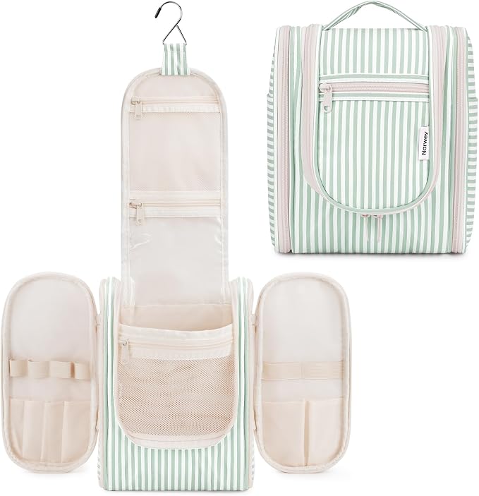 Narwey Small Striped Hanging Travel Toiletry Bag by Narwey