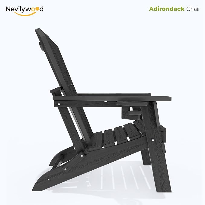 Folding Adirondack Chair, Ergonomic Extended Backrest, HDPE All-Weather - Image 10