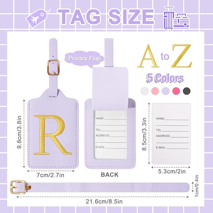 Personalized Initial Luggage Tags - Image 2