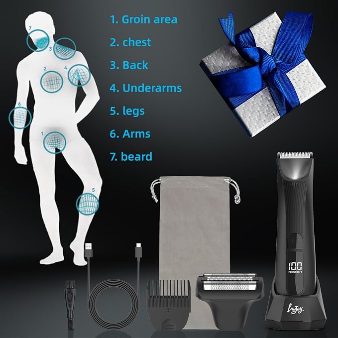 INVJOY Manscape Body Trimmer for Men, Waterproof Electric Razor/Shavers - Image 8