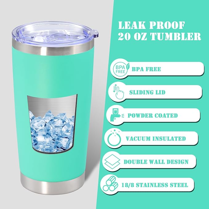 20 oz Tumbler with lid Double Wall Vacuum Insulated Tumblers Stainless Steel - Image 3