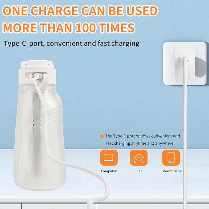 Portable Bidet, Electric Rechargeable Women's Perineal Bottle, 400ml Water Tank - Image 4