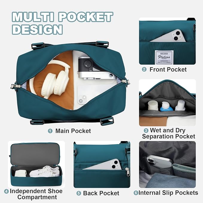 Travel Duffel Bag, Sports Tote Gym Bag, Shoulder Weekender Overnight Bag - Image 5