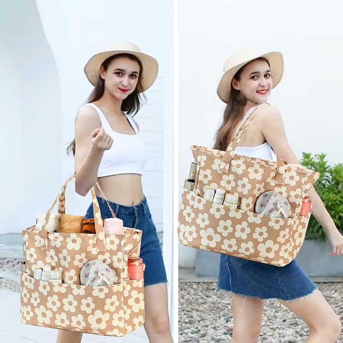 Beach Pool Bags Tote for Women Ladies Large Gym Tote Carry On Bag - Image 7