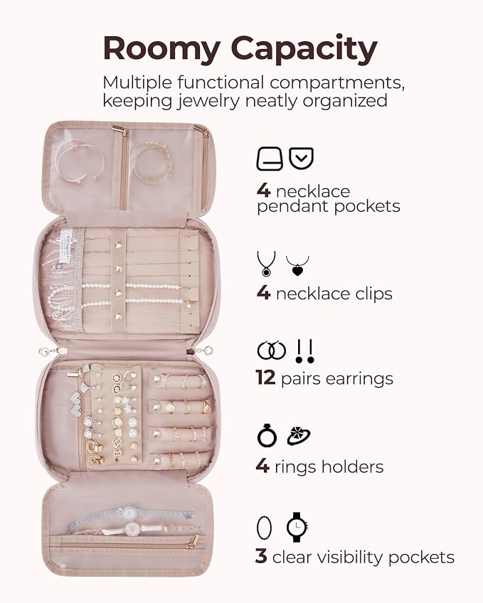 BAGSMART Jewelry Organizer Case Travel Jewelry Storage Bag - Image 4