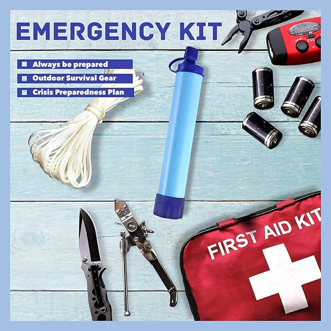 Personal Water Filter Straw Outdoor Portable Filtration Emergency Survival Gear - Image 2