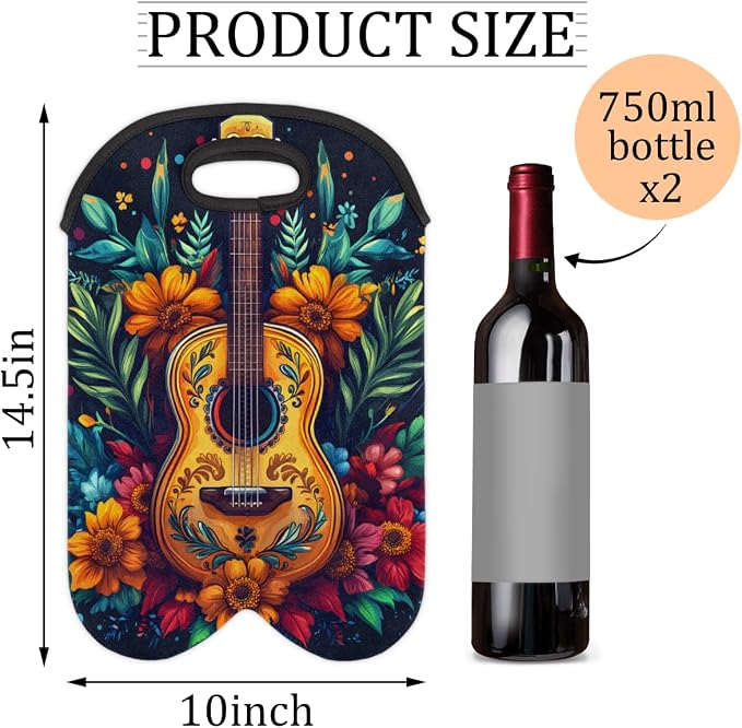 Neoprene Wine Tote, Bottle Carrier Gag Insulating Neoprene Thicker, Insulated - Image 2