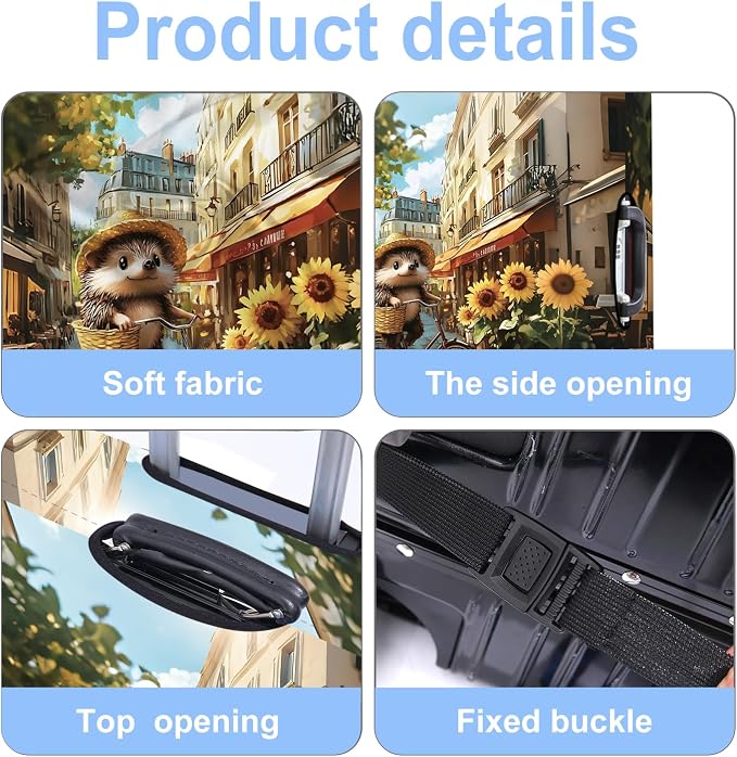 Raccoon Luggage Cover Washable Suitcase Protector Anti-Scratch, Stretchable Fit - Image 3